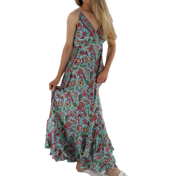 La Fiorentina Flowy Long V-Neckline *Laura* Maxi Dress - Picture 3 of 4